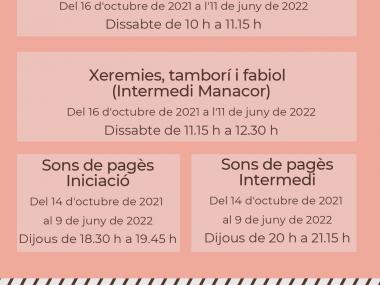 Cursos de ball de bot i instruments tradicionals. 