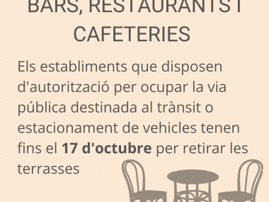 Comunicat a bars, restaurants i cafeteries 