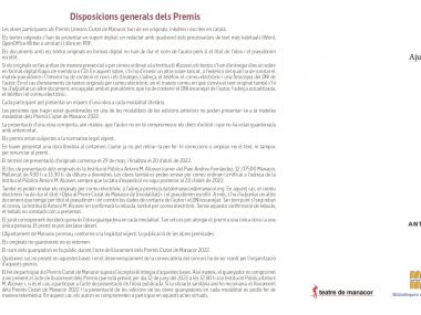 Premis Ciutat de Manacor 2022
