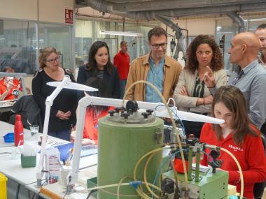 Moment de la visita a la fàbrica de Perlas Majorica. 