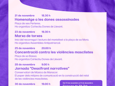 Programa d'actes 25N Manacor 2023