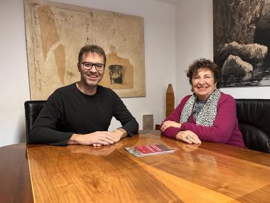 Miquel Oliver i Anna Miñarro durant la trobada. 