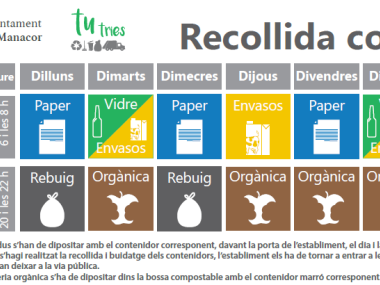 Calendari de recollida comercial. 