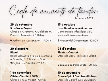 Cicle de concerts de tardor 2024. 