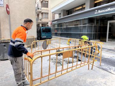 Obres de la sectorització al carrer Major. 