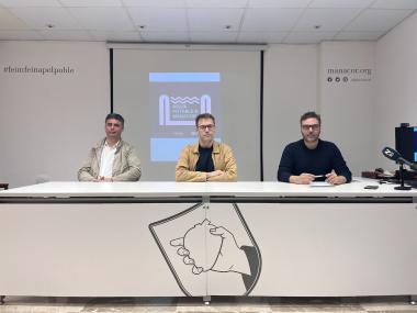 El batle Oliver, amb Sebastià Llodrà i Francesc Grimalt. 
