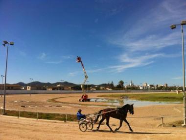 AVANÇ FOTOGRÀFIC DE LA PERFORMANCE   DE SANTIAGO MORILLA  A L'HIPÒDROM DE MANACOR