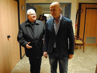 El batle de Manacor, Antoni Pastor, rep en audiència al Bisbe de Mallorca, Javier Salinas 