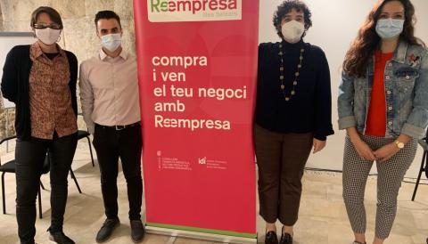 Henedina Perelló, tècnica de Desenvolupament Local; Miguel Ángel López Miranda, AODL de l'Ajuntament de Manacor;  Mariona Luis, directora gerent de l'IDI; Núria Hinojosa, delegada de Desenvolupament Local. 