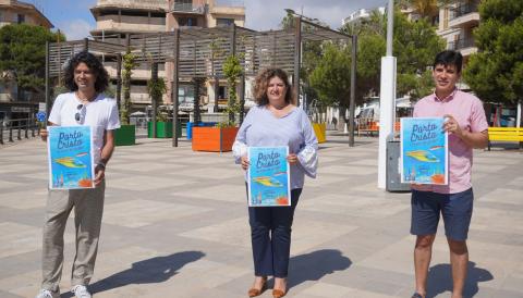 Carles Grimalt, Maria Antònia Truyols i Sebastià Nadal, presentant 'Porto Cristo, la mar de guapo'. 