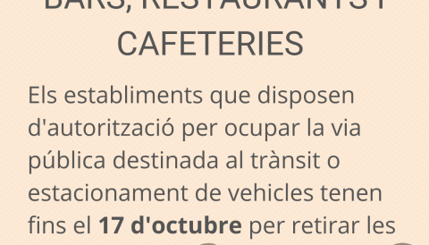Comunicat a bars, restaurants i cafeteries 