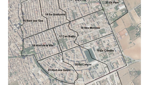 Número i nom dels sectors del Llevant afectats per l’obra.