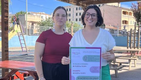 Carme Gomila i Maria Falcó, aquest divendres al CP Es Canyar. 