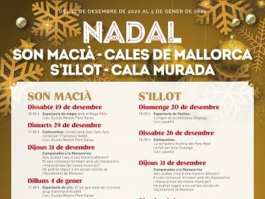 Programa de festes de Nadal Son Macià, s'Illot, Cales de Mallorca i Cala Murada.