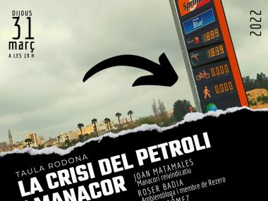 Taula rodona: La crisi del petroli i Manacor. Dijous 31 de març a les 19 h. 