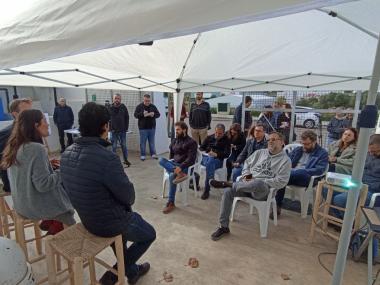 Miquel Oliver, Cristina Capó i Sebastià Nadal han anunciat la licitació de la planta potabilitzadora. 
