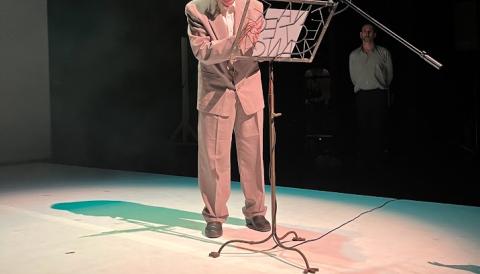 Gabriel Barceló Bover a l'acte de celebració dels 50 anys de l'Escola Municipal de Mallorquí. 