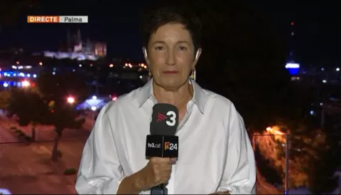 Margalida Solivellas fent la seva darrera crònica per a TV3. CCMA. 
