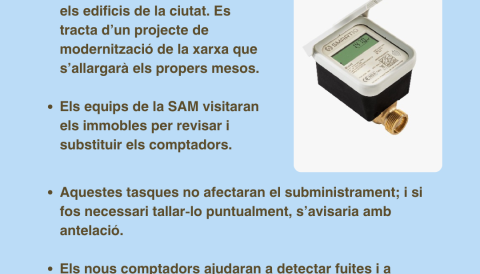 La SAM ha començat a canviar els comptadors d'aigua i els substitueix per comptadors digitals.